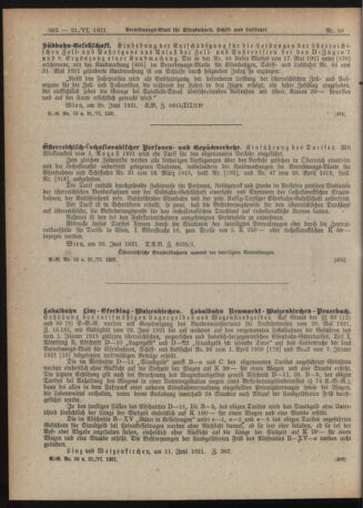 Verordnungs-Blatt für Eisenbahnen und Schiffahrt: Veröffentlichungen in Tarif- und Transport-Angelegenheiten 19210621 Seite: 4