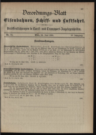 Verordnungs-Blatt für Eisenbahnen und Schiffahrt: Veröffentlichungen in Tarif- und Transport-Angelegenheiten 19210624 Seite: 3