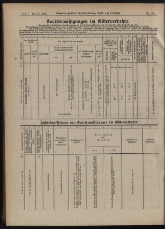 Verordnungs-Blatt für Eisenbahnen und Schiffahrt: Veröffentlichungen in Tarif- und Transport-Angelegenheiten 19210628 Seite: 8