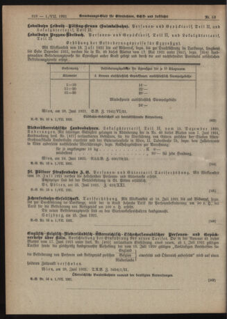 Verordnungs-Blatt für Eisenbahnen und Schiffahrt: Veröffentlichungen in Tarif- und Transport-Angelegenheiten 19210701 Seite: 2