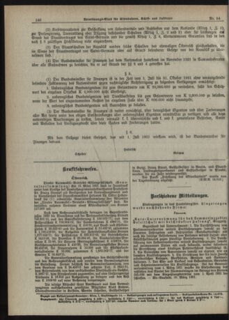 Verordnungs-Blatt für Eisenbahnen und Schiffahrt: Veröffentlichungen in Tarif- und Transport-Angelegenheiten 19210705 Seite: 2