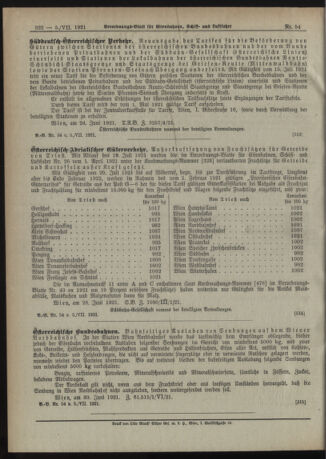 Verordnungs-Blatt für Eisenbahnen und Schiffahrt: Veröffentlichungen in Tarif- und Transport-Angelegenheiten 19210705 Seite: 4