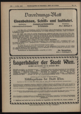 Verordnungs-Blatt für Eisenbahnen und Schiffahrt: Veröffentlichungen in Tarif- und Transport-Angelegenheiten 19210708 Seite: 8