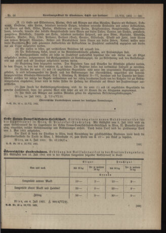 Verordnungs-Blatt für Eisenbahnen und Schiffahrt: Veröffentlichungen in Tarif- und Transport-Angelegenheiten 19210712 Seite: 5