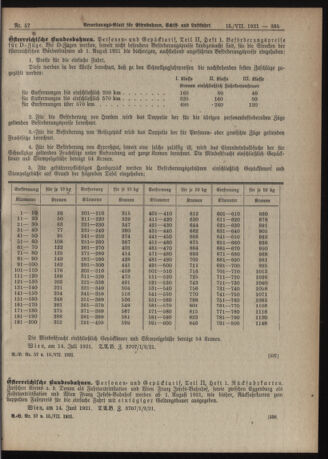 Verordnungs-Blatt für Eisenbahnen und Schiffahrt: Veröffentlichungen in Tarif- und Transport-Angelegenheiten 19210712 Seite: 9