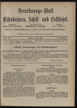 Verordnungs-Blatt für Eisenbahnen und Schiffahrt: Veröffentlichungen in Tarif- und Transport-Angelegenheiten