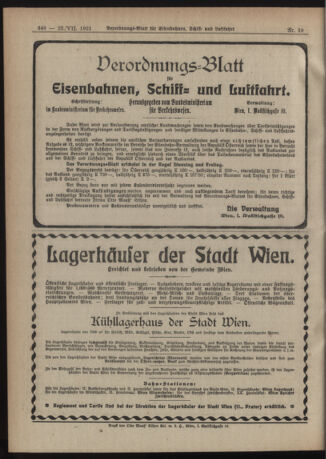 Verordnungs-Blatt für Eisenbahnen und Schiffahrt: Veröffentlichungen in Tarif- und Transport-Angelegenheiten 19210722 Seite: 8