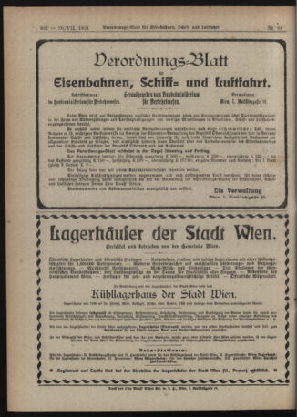 Verordnungs-Blatt für Eisenbahnen und Schiffahrt: Veröffentlichungen in Tarif- und Transport-Angelegenheiten 19210726 Seite: 10