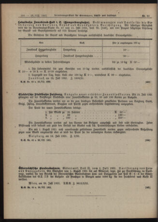 Verordnungs-Blatt für Eisenbahnen und Schiffahrt: Veröffentlichungen in Tarif- und Transport-Angelegenheiten 19210726 Seite: 8