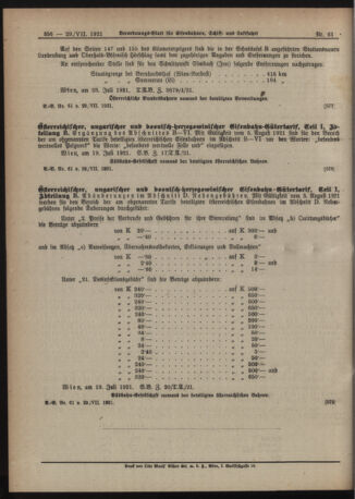 Verordnungs-Blatt für Eisenbahnen und Schiffahrt: Veröffentlichungen in Tarif- und Transport-Angelegenheiten 19210729 Seite: 6