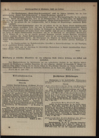 Verordnungs-Blatt für Eisenbahnen und Schiffahrt: Veröffentlichungen in Tarif- und Transport-Angelegenheiten 19210729 Seite: 9