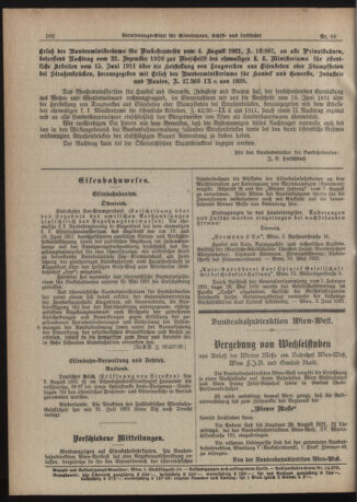 Verordnungs-Blatt für Eisenbahnen und Schiffahrt: Veröffentlichungen in Tarif- und Transport-Angelegenheiten 19210816 Seite: 2