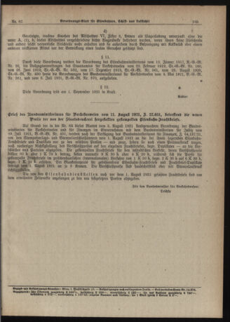 Verordnungs-Blatt für Eisenbahnen und Schiffahrt: Veröffentlichungen in Tarif- und Transport-Angelegenheiten 19210819 Seite: 5