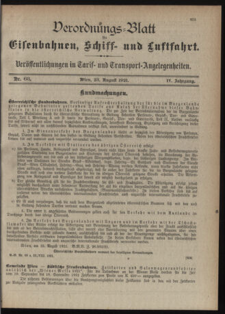 Verordnungs-Blatt für Eisenbahnen und Schiffahrt: Veröffentlichungen in Tarif- und Transport-Angelegenheiten 19210823 Seite: 3