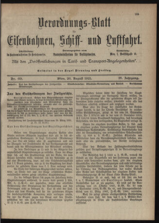 Verordnungs-Blatt für Eisenbahnen und Schiffahrt: Veröffentlichungen in Tarif- und Transport-Angelegenheiten 19210826 Seite: 3