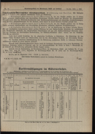 Verordnungs-Blatt für Eisenbahnen und Schiffahrt: Veröffentlichungen in Tarif- und Transport-Angelegenheiten 19210916 Seite: 5