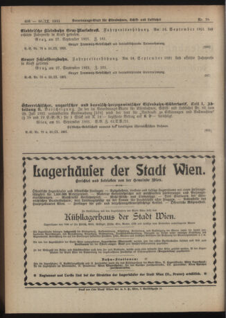 Verordnungs-Blatt für Eisenbahnen und Schiffahrt: Veröffentlichungen in Tarif- und Transport-Angelegenheiten 19210930 Seite: 4