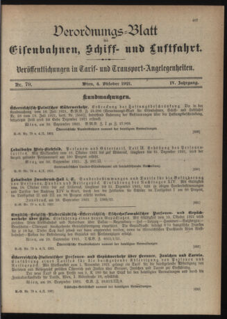 Verordnungs-Blatt für Eisenbahnen und Schiffahrt: Veröffentlichungen in Tarif- und Transport-Angelegenheiten