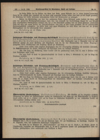 Verordnungs-Blatt für Eisenbahnen und Schiffahrt: Veröffentlichungen in Tarif- und Transport-Angelegenheiten 19211014 Seite: 4