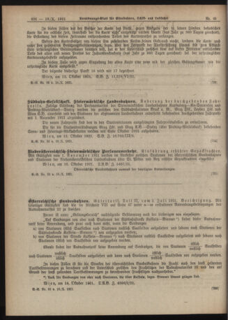 Verordnungs-Blatt für Eisenbahnen und Schiffahrt: Veröffentlichungen in Tarif- und Transport-Angelegenheiten 19211018 Seite: 2