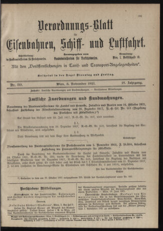 Verordnungs-Blatt für Eisenbahnen und Schiffahrt: Veröffentlichungen in Tarif- und Transport-Angelegenheiten 19211108 Seite: 3