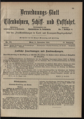 Verordnungs-Blatt für Eisenbahnen und Schiffahrt: Veröffentlichungen in Tarif- und Transport-Angelegenheiten 19211111 Seite: 3