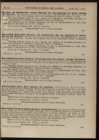 Verordnungs-Blatt für Eisenbahnen und Schiffahrt: Veröffentlichungen in Tarif- und Transport-Angelegenheiten 19211115 Seite: 11