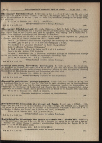 Verordnungs-Blatt für Eisenbahnen und Schiffahrt: Veröffentlichungen in Tarif- und Transport-Angelegenheiten 19211115 Seite: 17