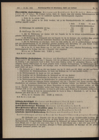 Verordnungs-Blatt für Eisenbahnen und Schiffahrt: Veröffentlichungen in Tarif- und Transport-Angelegenheiten 19211115 Seite: 2