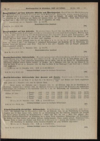 Verordnungs-Blatt für Eisenbahnen und Schiffahrt: Veröffentlichungen in Tarif- und Transport-Angelegenheiten 19211122 Seite: 5