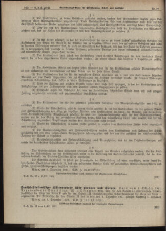 Verordnungs-Blatt für Eisenbahnen und Schiffahrt: Veröffentlichungen in Tarif- und Transport-Angelegenheiten 19211206 Seite: 4