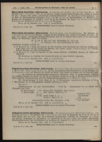 Verordnungs-Blatt für Eisenbahnen und Schiffahrt: Veröffentlichungen in Tarif- und Transport-Angelegenheiten 19211206 Seite: 8