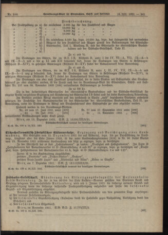 Verordnungs-Blatt für Eisenbahnen und Schiffahrt: Veröffentlichungen in Tarif- und Transport-Angelegenheiten 19211216 Seite: 9