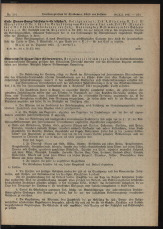 Verordnungs-Blatt für Eisenbahnen und Schiffahrt: Veröffentlichungen in Tarif- und Transport-Angelegenheiten 19211220 Seite: 7