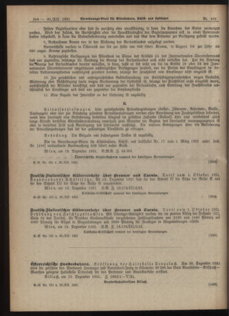 Verordnungs-Blatt für Eisenbahnen und Schiffahrt: Veröffentlichungen in Tarif- und Transport-Angelegenheiten 19211220 Seite: 8