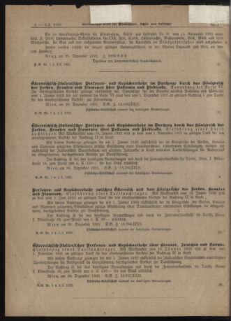 Verordnungs-Blatt für Eisenbahnen und Schiffahrt: Veröffentlichungen in Tarif- und Transport-Angelegenheiten 19220103 Seite: 2