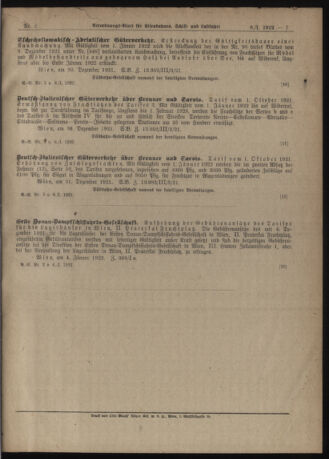 Verordnungs-Blatt für Eisenbahnen und Schiffahrt: Veröffentlichungen in Tarif- und Transport-Angelegenheiten 19220106 Seite: 5