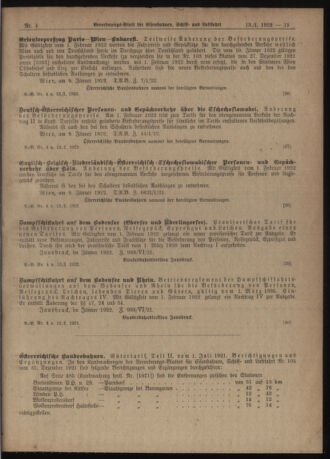 Verordnungs-Blatt für Eisenbahnen und Schiffahrt: Veröffentlichungen in Tarif- und Transport-Angelegenheiten 19220113 Seite: 5