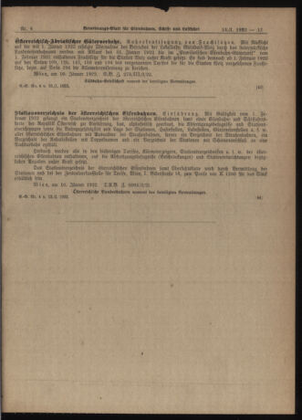 Verordnungs-Blatt für Eisenbahnen und Schiffahrt: Veröffentlichungen in Tarif- und Transport-Angelegenheiten 19220113 Seite: 7