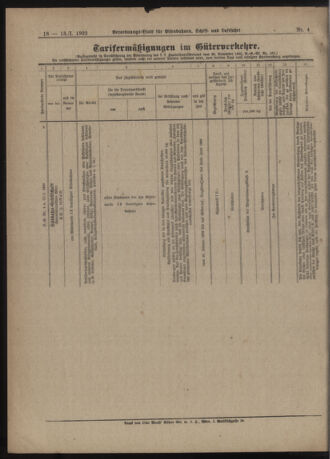 Verordnungs-Blatt für Eisenbahnen und Schiffahrt: Veröffentlichungen in Tarif- und Transport-Angelegenheiten 19220113 Seite: 8