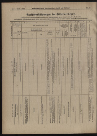 Verordnungs-Blatt für Eisenbahnen und Schiffahrt: Veröffentlichungen in Tarif- und Transport-Angelegenheiten 19220120 Seite: 6