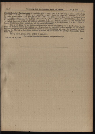 Verordnungs-Blatt für Eisenbahnen und Schiffahrt: Veröffentlichungen in Tarif- und Transport-Angelegenheiten 19220124 Seite: 11