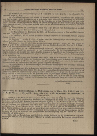 Verordnungs-Blatt für Eisenbahnen und Schiffahrt: Veröffentlichungen in Tarif- und Transport-Angelegenheiten 19220124 Seite: 15