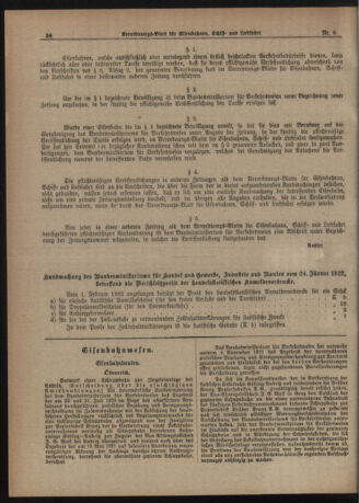 Verordnungs-Blatt für Eisenbahnen und Schiffahrt: Veröffentlichungen in Tarif- und Transport-Angelegenheiten 19220131 Seite: 2