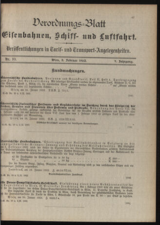 Verordnungs-Blatt für Eisenbahnen und Schiffahrt: Veröffentlichungen in Tarif- und Transport-Angelegenheiten 19220203 Seite: 3