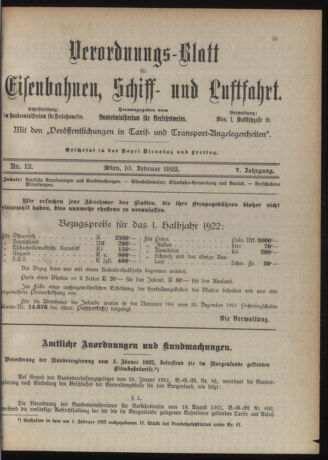 Verordnungs-Blatt für Eisenbahnen und Schiffahrt: Veröffentlichungen in Tarif- und Transport-Angelegenheiten 19220210 Seite: 3