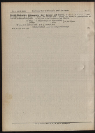 Verordnungs-Blatt für Eisenbahnen und Schiffahrt: Veröffentlichungen in Tarif- und Transport-Angelegenheiten 19220210 Seite: 6