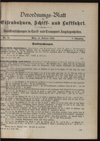 Verordnungs-Blatt für Eisenbahnen und Schiffahrt: Veröffentlichungen in Tarif- und Transport-Angelegenheiten