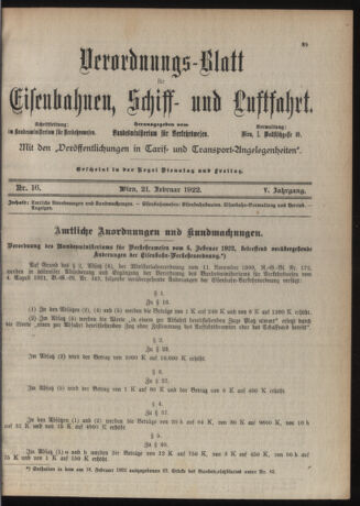 Verordnungs-Blatt für Eisenbahnen und Schiffahrt: Veröffentlichungen in Tarif- und Transport-Angelegenheiten 19220221 Seite: 3