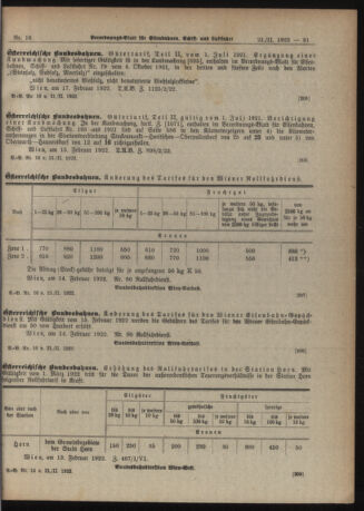 Verordnungs-Blatt für Eisenbahnen und Schiffahrt: Veröffentlichungen in Tarif- und Transport-Angelegenheiten 19220221 Seite: 7